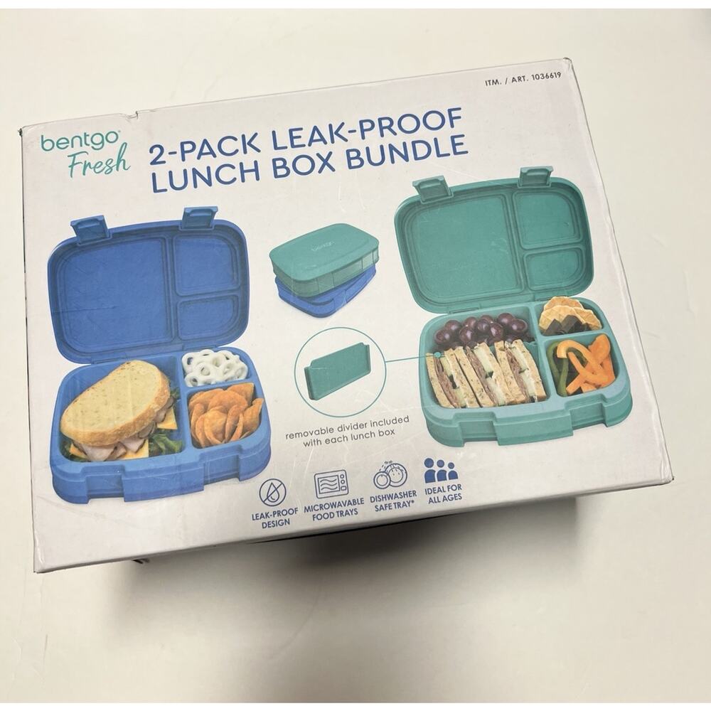 Bentgo Fresh 2 PACK Leak-Proof, Versatile 4-Compartment Lunch Box